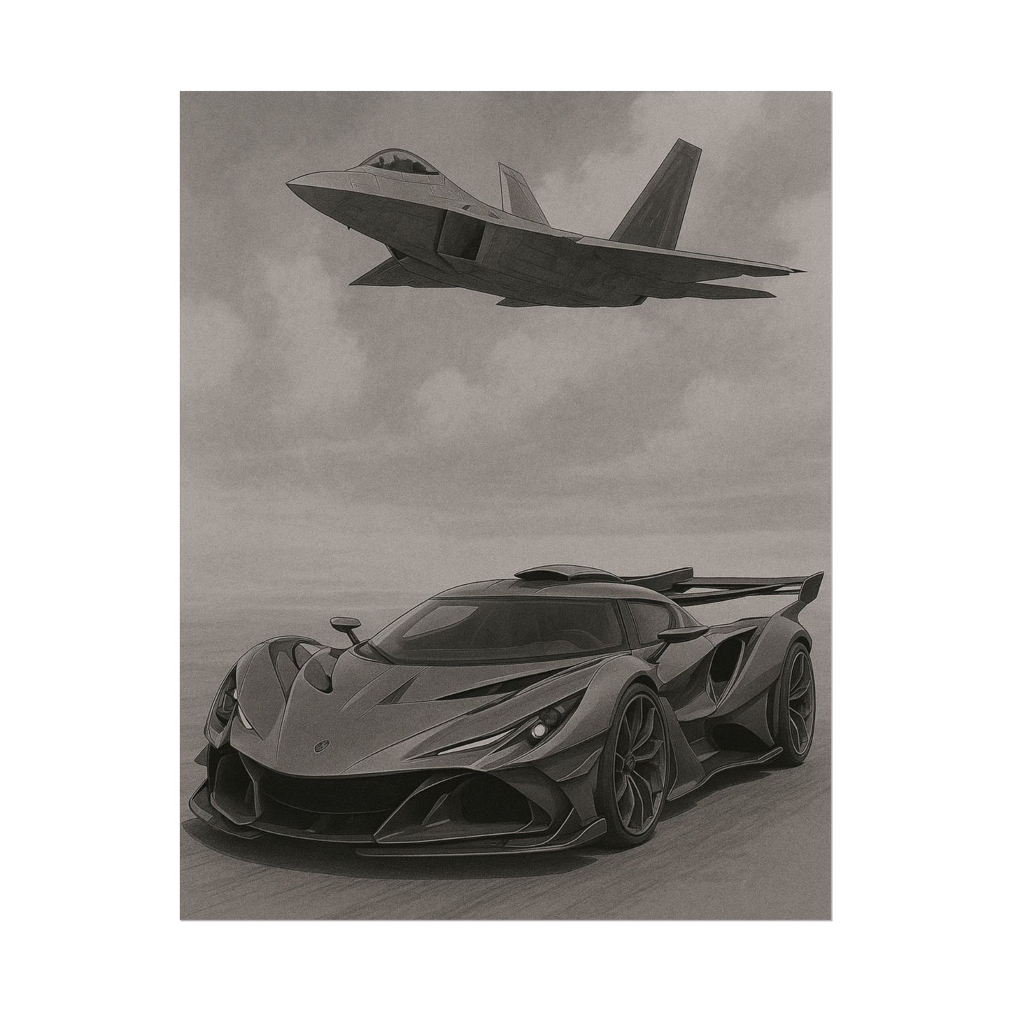 Grey Apollo IE And A F22 Raptor Poster