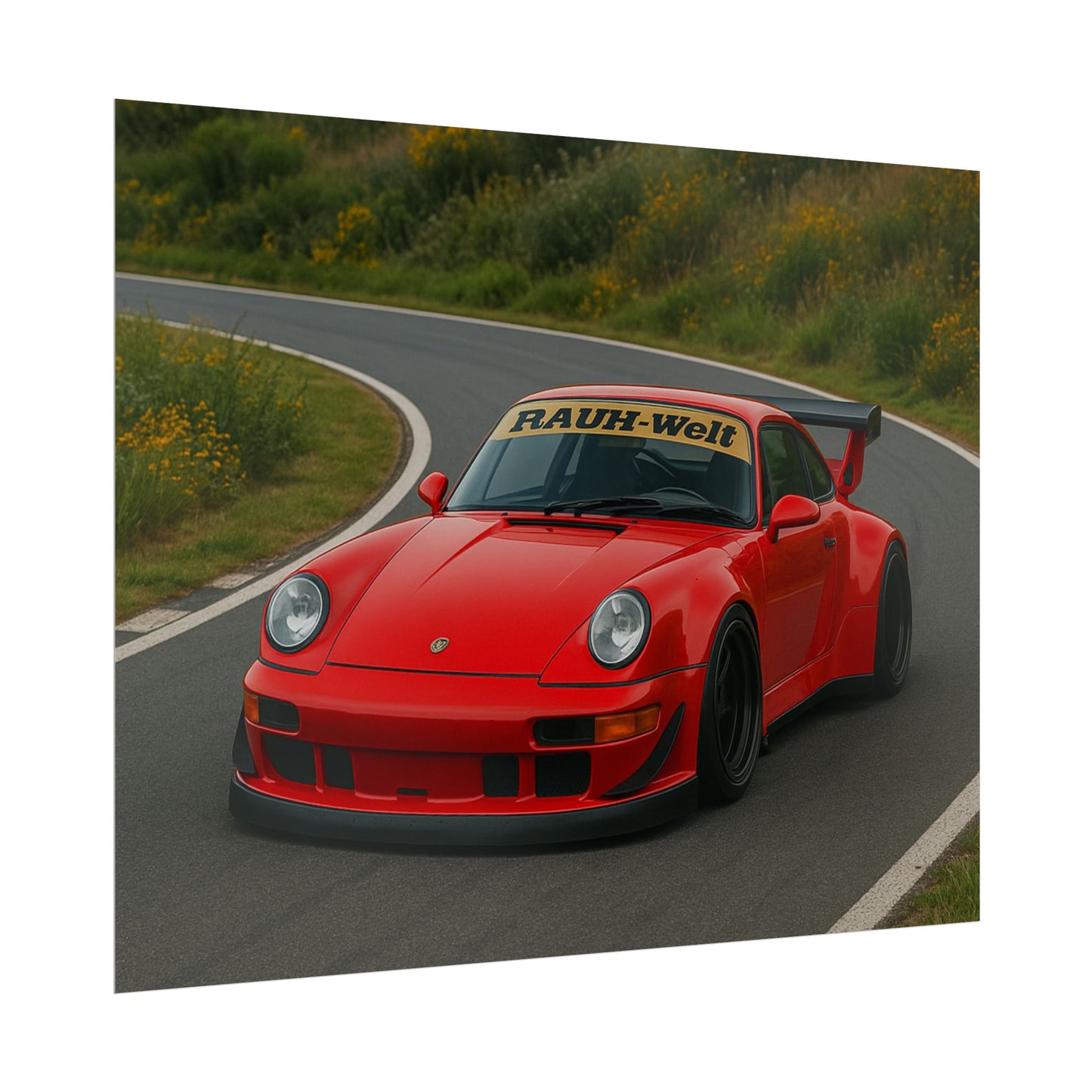 Red RWB Porsche 911 Poster