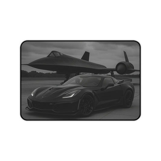 Black Corvette ZR1 And A Sr-72 Blackhawk Desk Pad