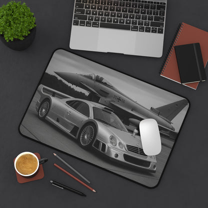 Grey Mercedes CLK GTR And A Eurofighter Typhoon Desk Mat