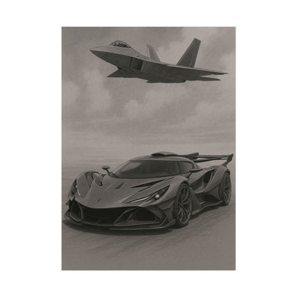 Grey Apollo IE And A F22 Raptor Poster