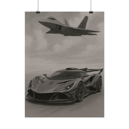 Grey Apollo IE And A F22 Raptor Poster