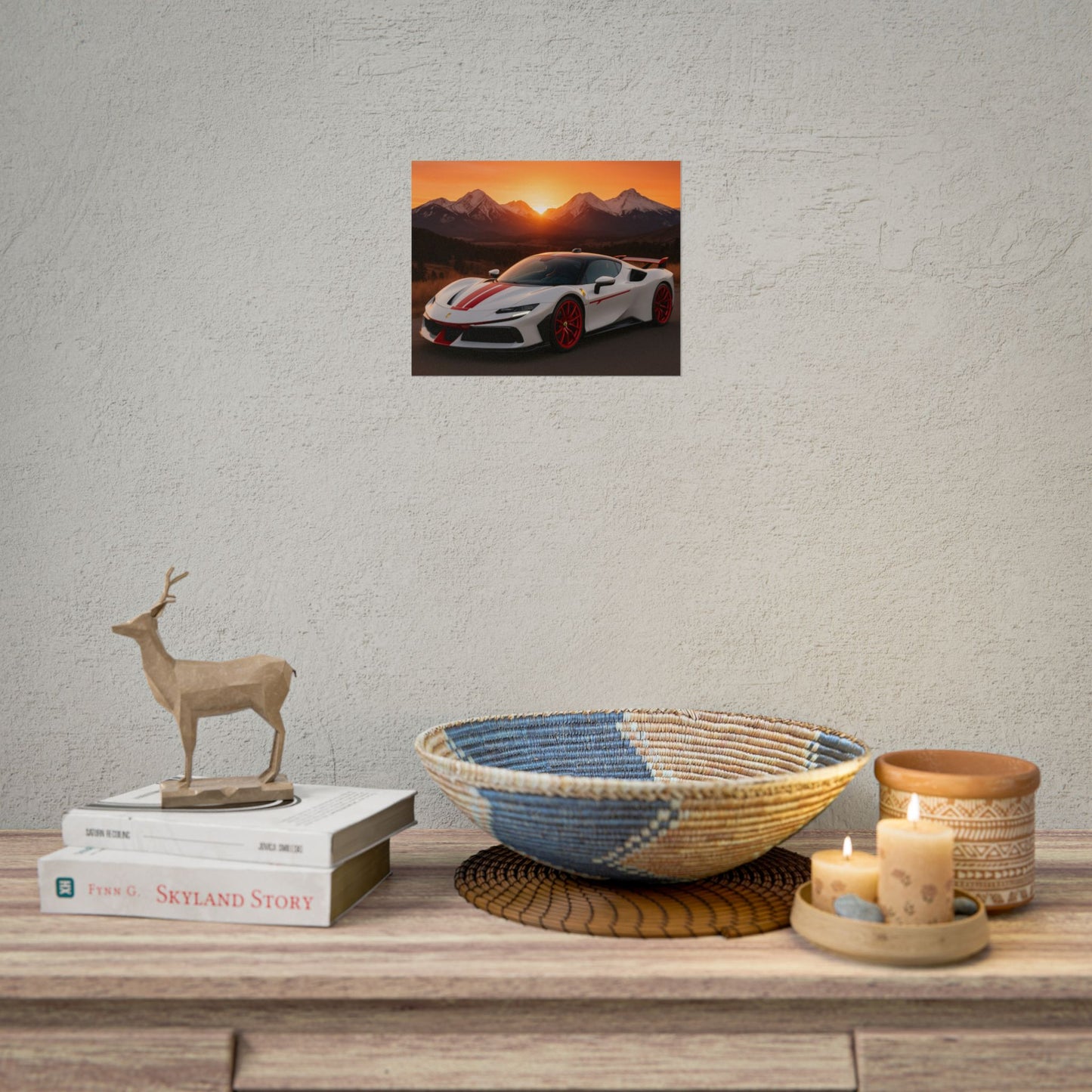 Red Ferrari F8 Tributo Poster