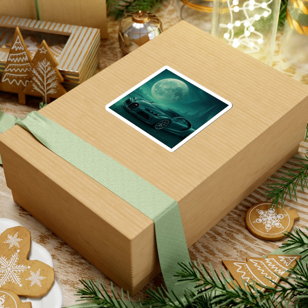 Teal Bugatti Chiron Kiss Cut Sticker