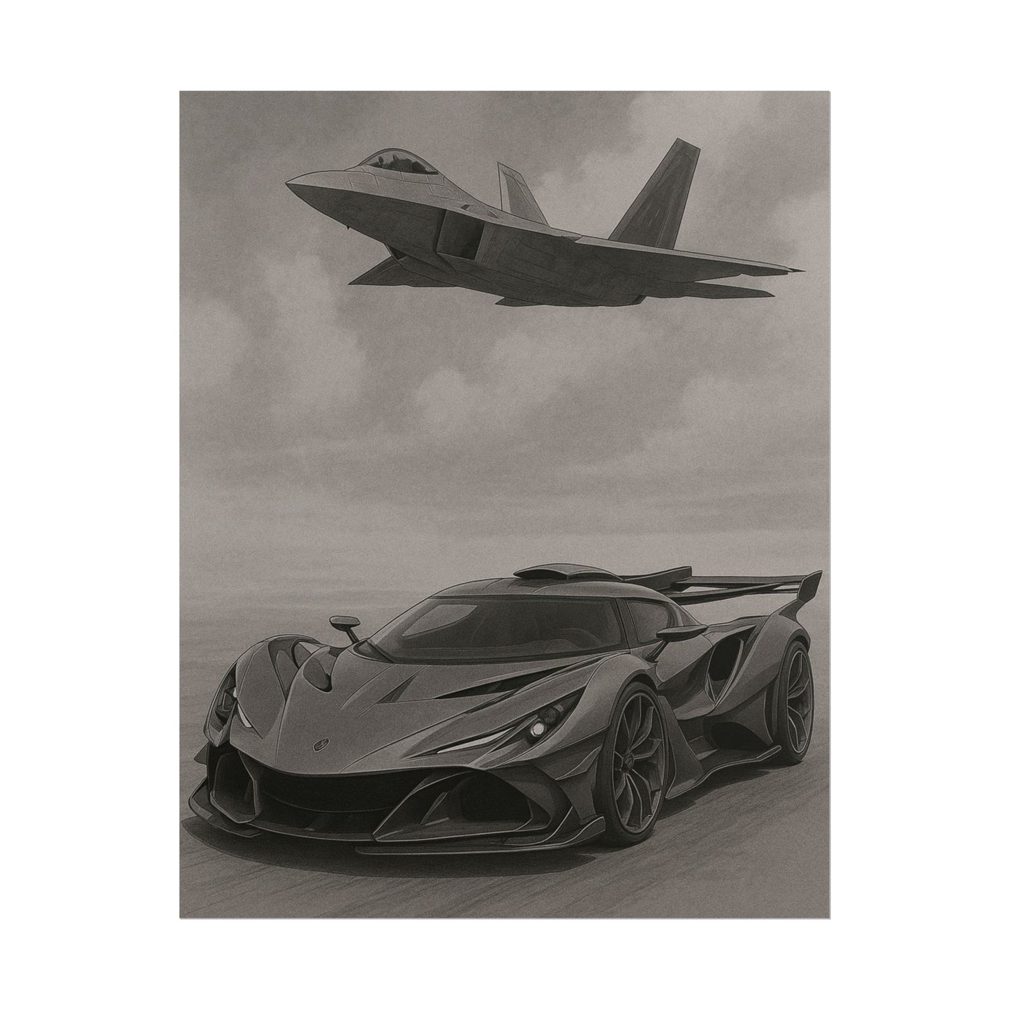 Grey Apollo IE And A F22 Raptor Poster