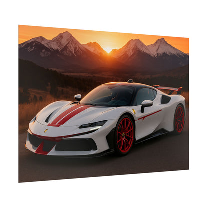 Red Ferrari F8 Tributo Poster