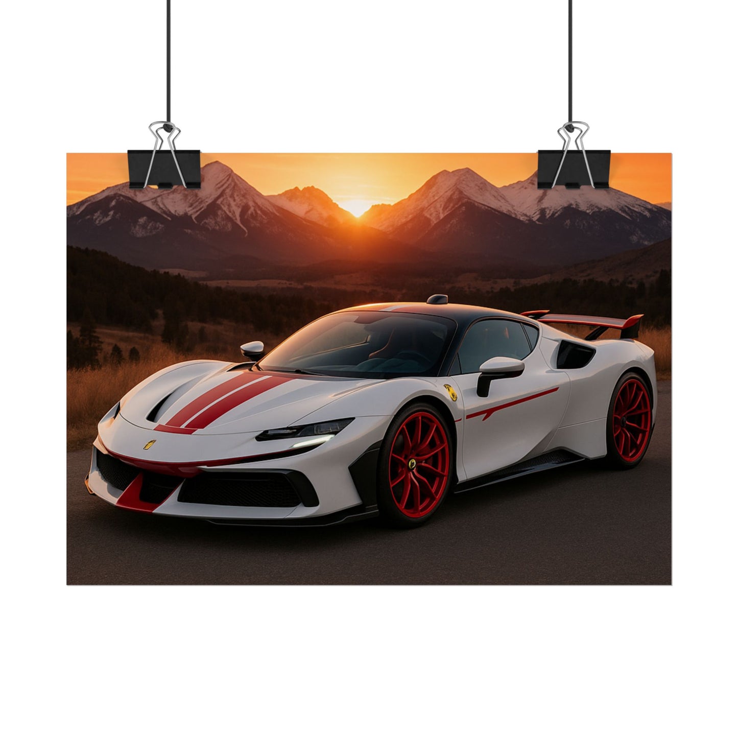 Red Ferrari F8 Tributo Poster