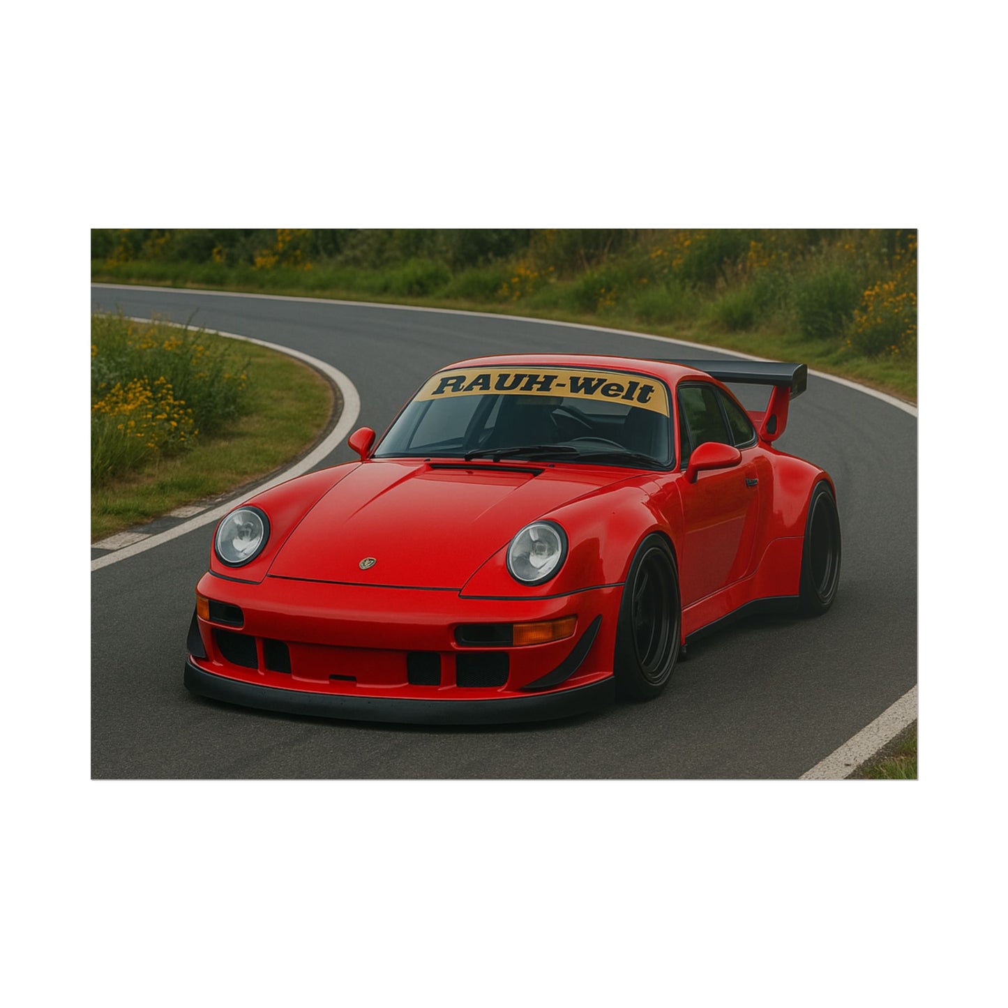 Red RWB Porsche 911 Poster