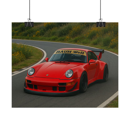 Red RWB Porsche 911 Poster