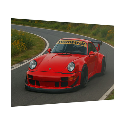 Red RWB Porsche 911 Poster