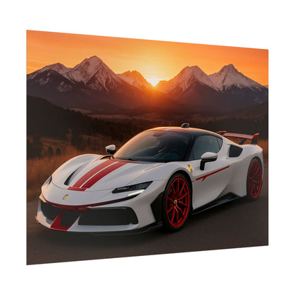 Red Ferrari F8 Tributo Poster