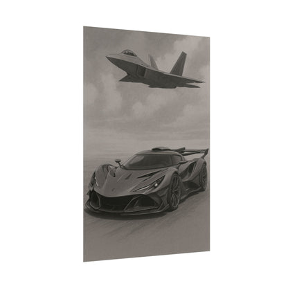 Grey Apollo IE And A F22 Raptor Poster