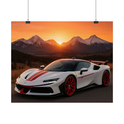 Red Ferrari F8 Tributo Poster