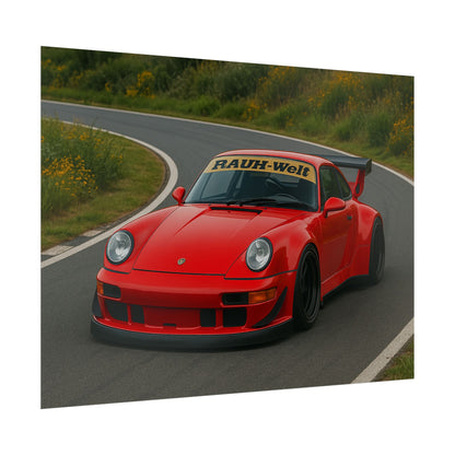Red RWB Porsche 911 Poster