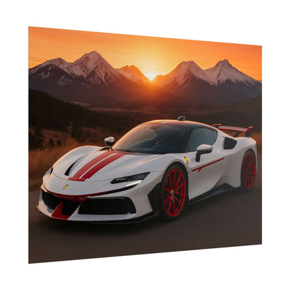 Red Ferrari F8 Tributo Poster