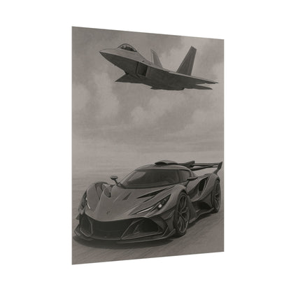 Grey Apollo IE And A F22 Raptor Poster