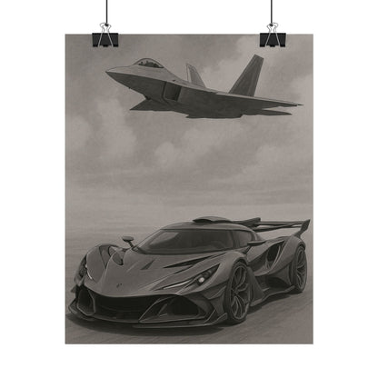Grey Apollo IE And A F22 Raptor Poster