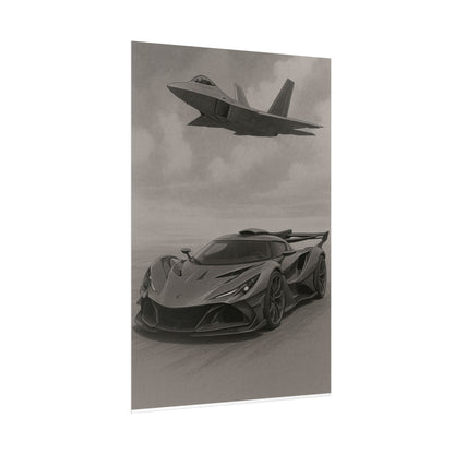 Grey Apollo IE And A F22 Raptor Poster