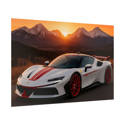 Red Ferrari F8 Tributo Poster