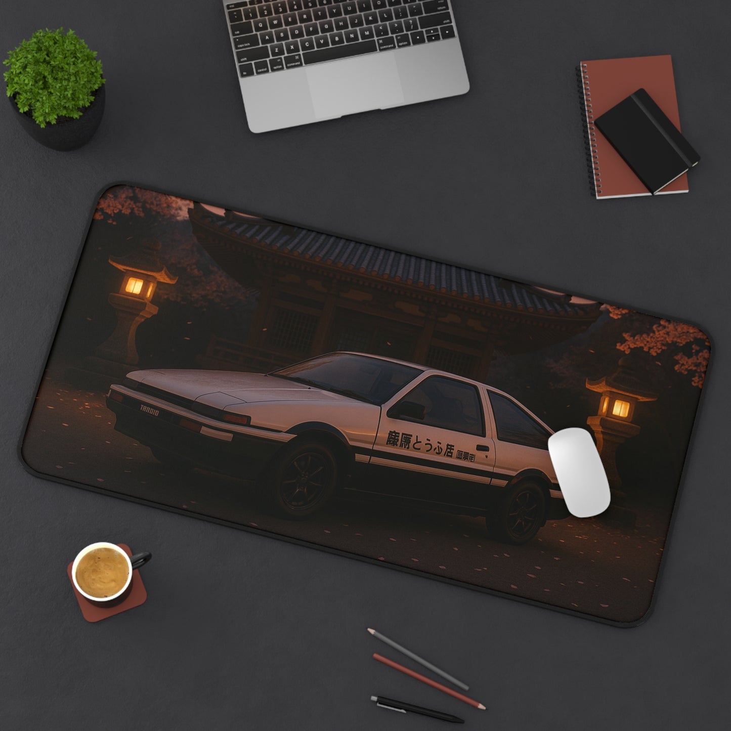 White Toyota AE86 Apex Desk Mat