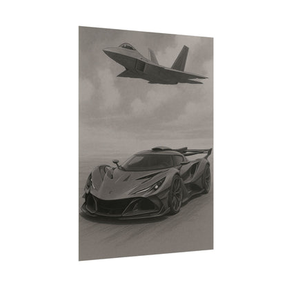Grey Apollo IE And A F22 Raptor Poster