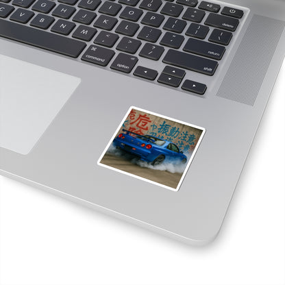Blue Nissan R34 GTR Kiss Cut Sticker