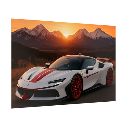 Red Ferrari F8 Tributo Poster