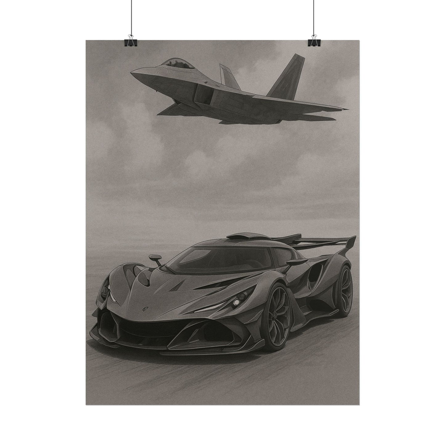 Grey Apollo IE And A F22 Raptor Poster