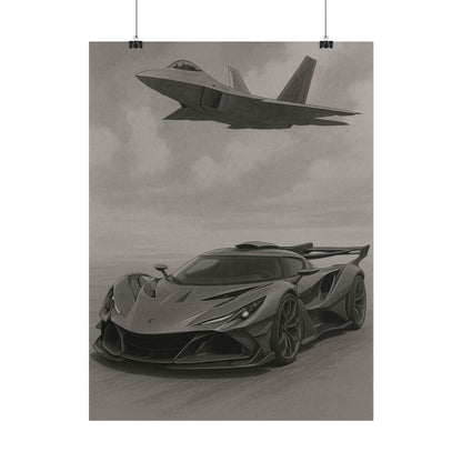 Grey Apollo IE And A F22 Raptor Poster