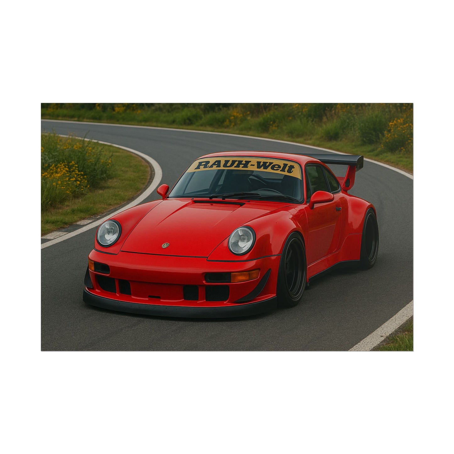 Red RWB Porsche 911 Poster