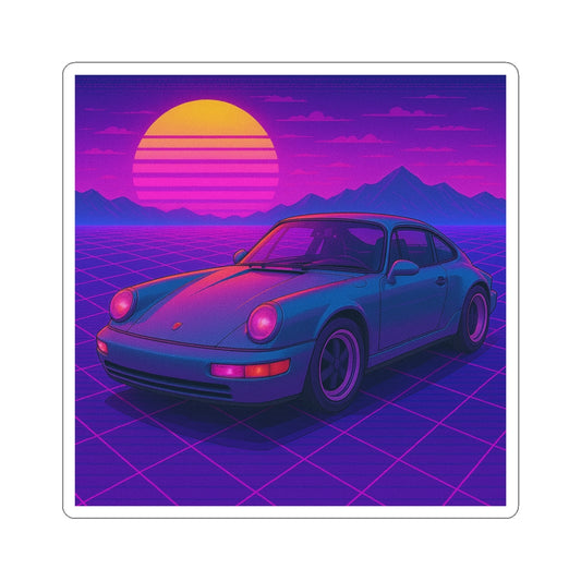 Purple Porsche 911 964 Kiss Cut Sticker