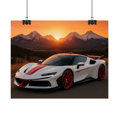 Red Ferrari F8 Tributo Poster
