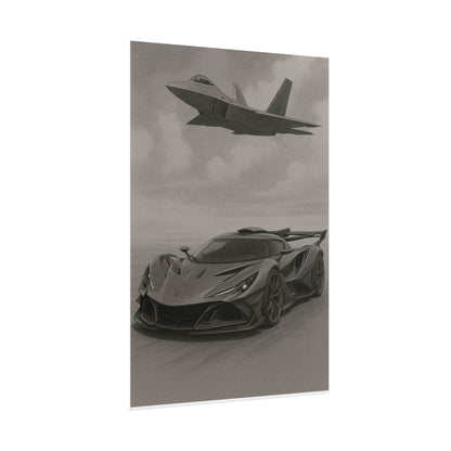 Grey Apollo IE And A F22 Raptor Poster