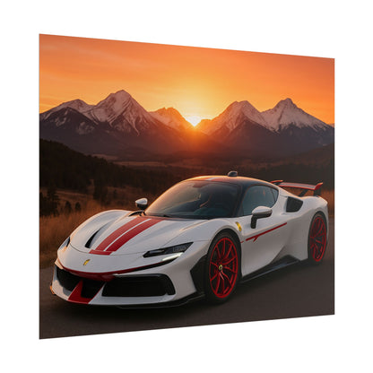 Red Ferrari F8 Tributo Poster