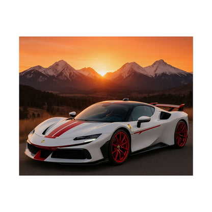 Red Ferrari F8 Tributo Poster