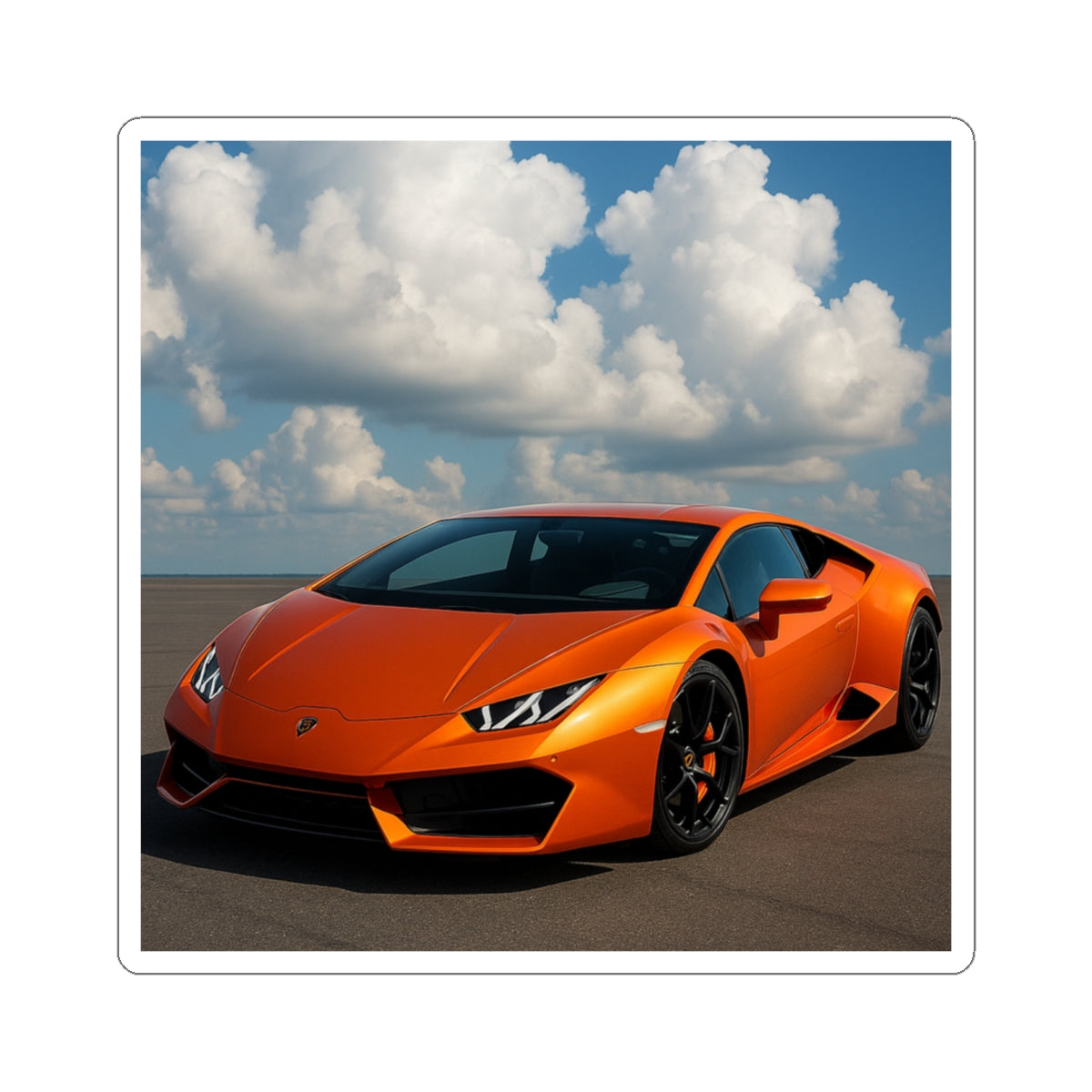 Orange Lamborghini Huracan Kiss Cut Sticker